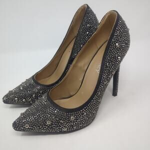 Delicacy Belinda Pointy Toe Rhinestones Slip-On High Heels Womens Size 7